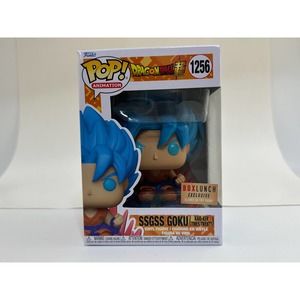 Funko Pop 1256 SSGSS Goku (Kaio-Ken Times Twenty) GITD Box Lunch Exclusive